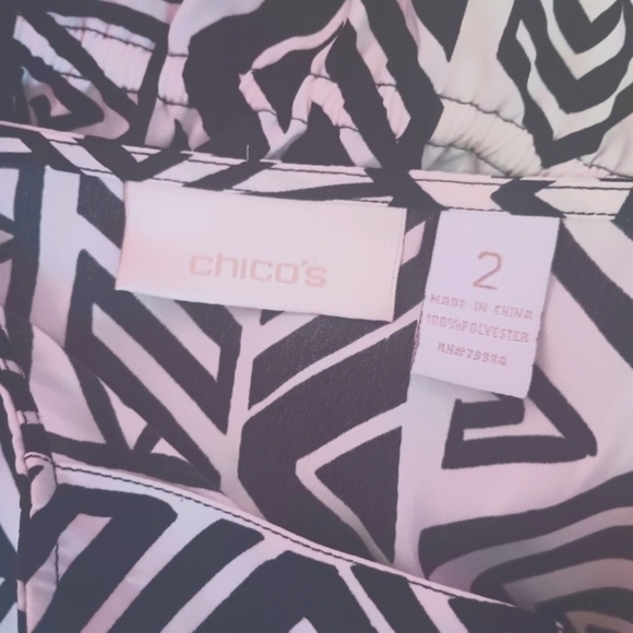 Chico's Ladies White & Black Polyester Summer Poncho Top (Size 2) - Picture 7 of 7